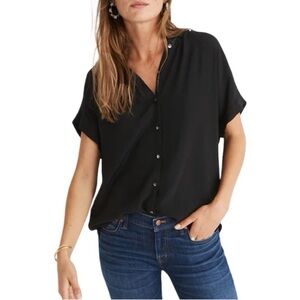 EUC Madewell Central Drapey Shirt in true black